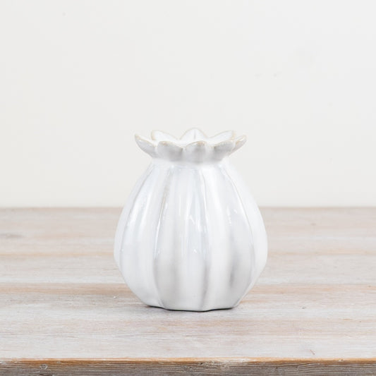 Poppy Bud Vase – 16cm Rustic Farmhouse Ceramic, Spring Flower Display