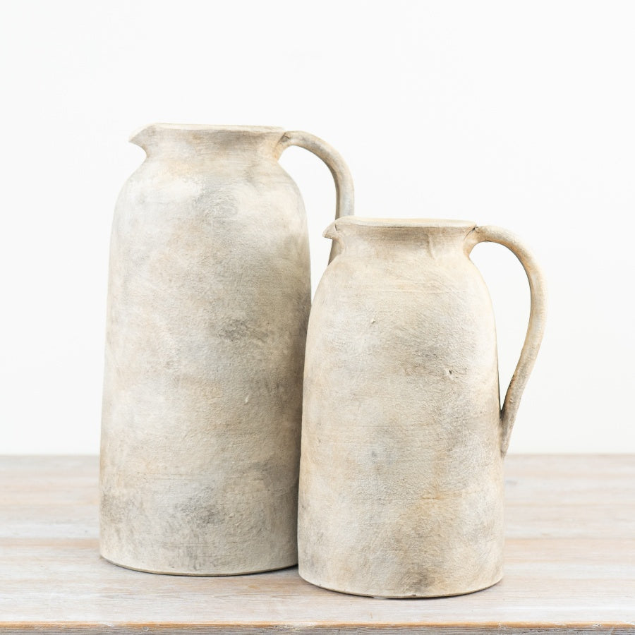Terracotta Jug Cici Vase 26cm – Large Rustic Decorative Vase, Luxury Statement Home Décor Centrepiece