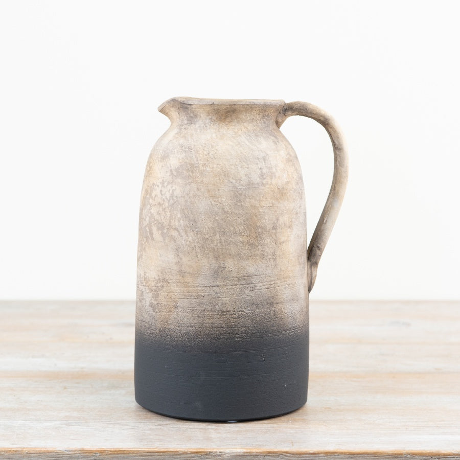 Terracotta Oti Jug Vase 26cm – Rustic Handmade Ceramic Jug, Decorative Flower Vase for Home Centrepiece Styling