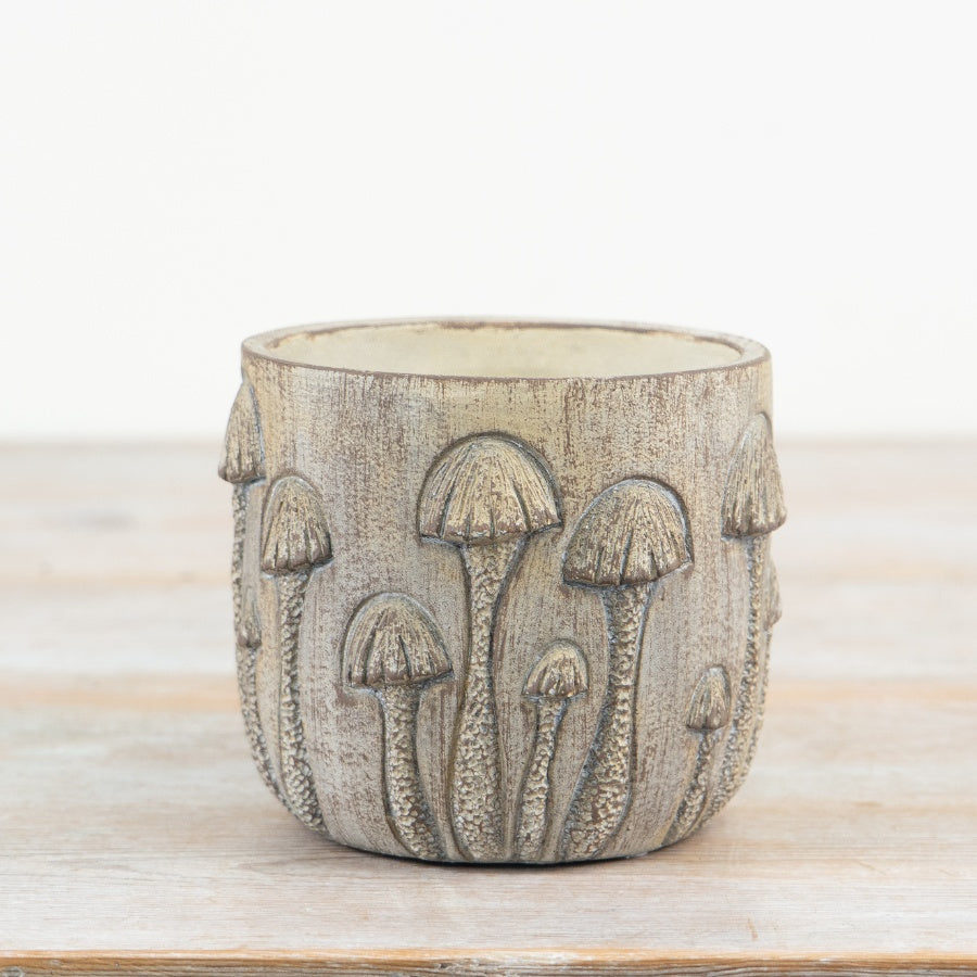 Toadstool Planter 12.5cm – Rustic Stone Mushroom Plant Pot, Indoor Herb & Succulent Holder for Woodland Home Decor
