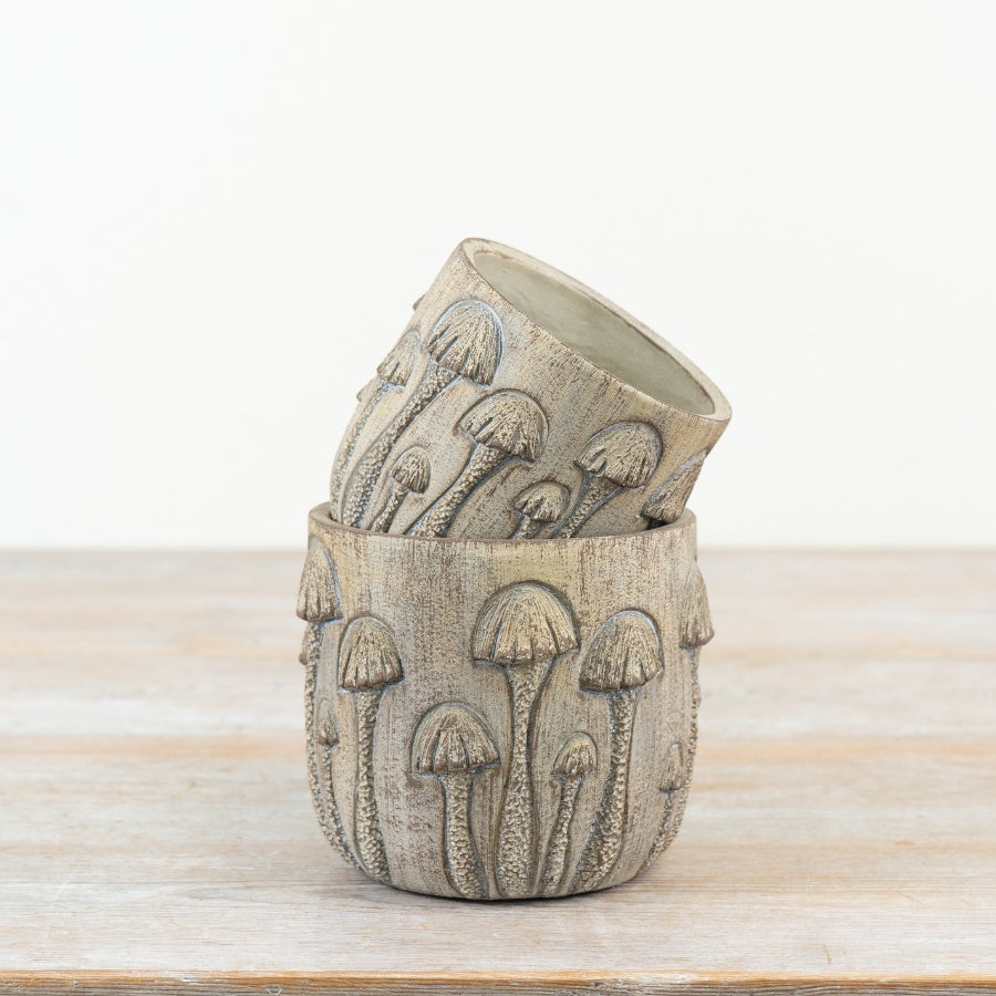 Toadstool Planter 10.5cm – Rustic Stone Mushroom Plant Pot, Indoor Herb & Succulent Holder for Woodland Home Decor