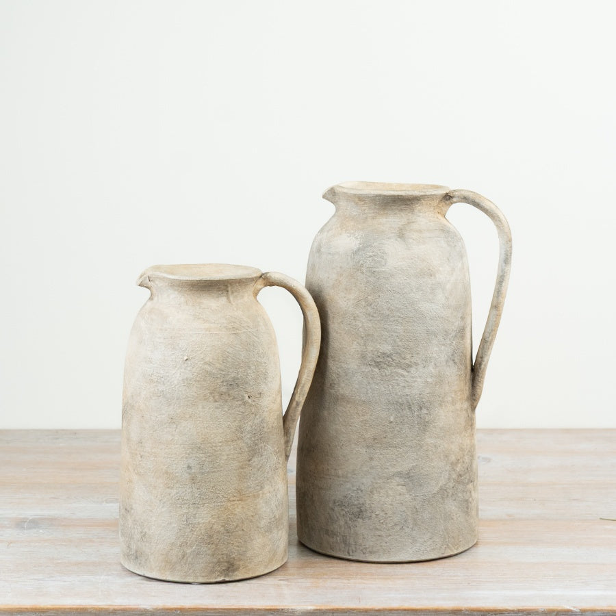 Large Terracotta Jug Vase 32.5cm – Rustic Handmade Decorative Vase, Statement Floor or Table Centrepiece for Home Décor