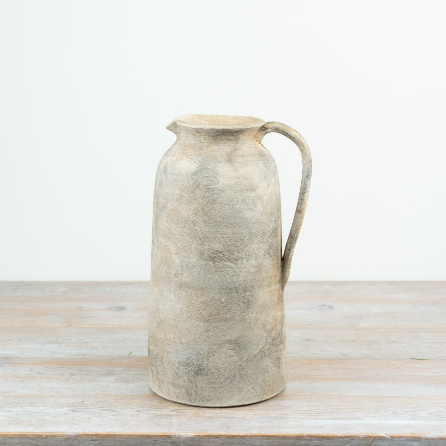 Large Terracotta Jug Vase 32.5cm – Rustic Handmade Decorative Vase, Statement Floor or Table Centrepiece for Home Décor