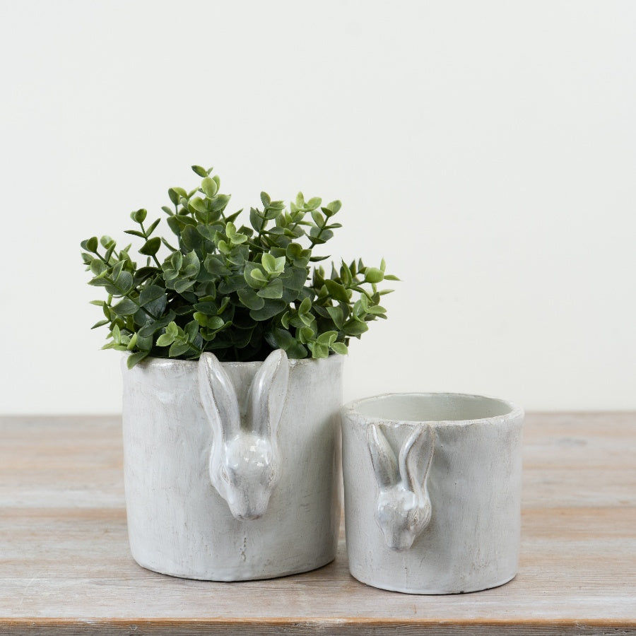 Planter with 3D Bunny – 16.5cm Easter Ceramic Plant Pot, Cute Rabbit Home Décor