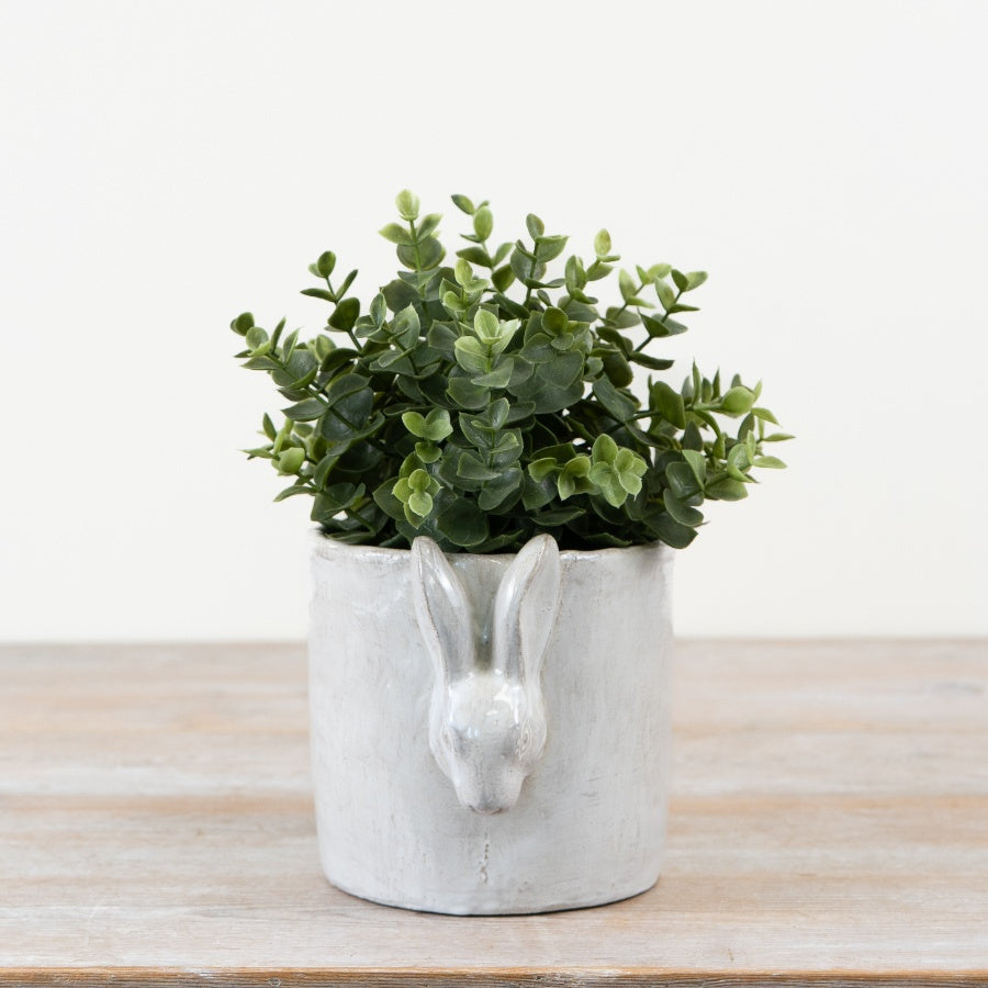 Planter with 3D Bunny – 16.5cm Easter Ceramic Plant Pot, Cute Rabbit Home Décor