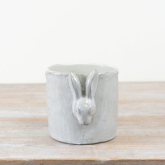 Planter with 3D Bunny – 16.5cm Easter Ceramic Plant Pot, Cute Rabbit Home Décor