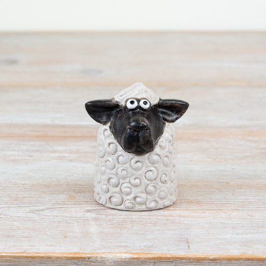 Sheep Figurine 8cm – Black & White Rustic Countryside Decoration