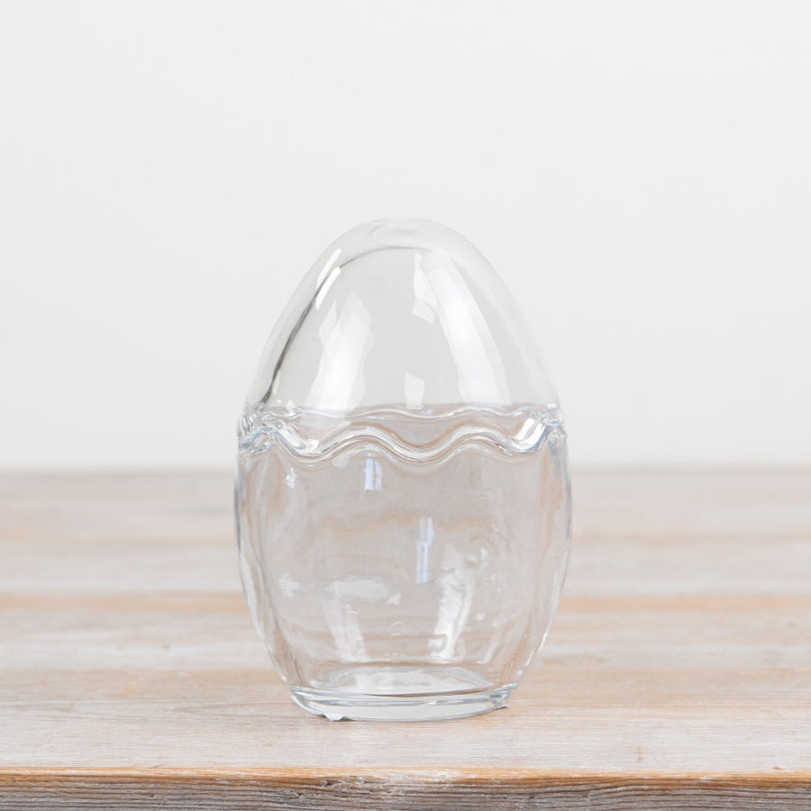 Glass Egg Storage Jar 11.5cm – Clear Treat Container for Chocolates & Sweets, Easter Decor Gift Idea