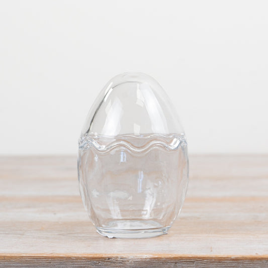 Glass Egg Storage Jar 11.5cm – Clear Treat Container for Chocolates & Sweets, Easter Decor Gift Idea