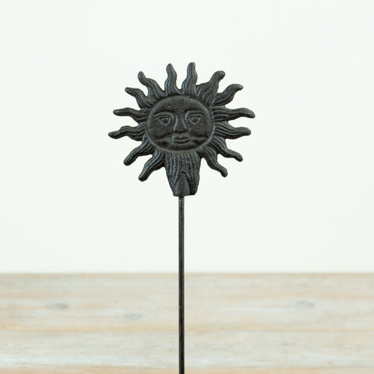 Sunshine Garden Stake Rustic Metal Garden Ornament Sunshine Face Outdoor Garden Décor Whimsical Feature 13.2x1.5x60cm Item #76617