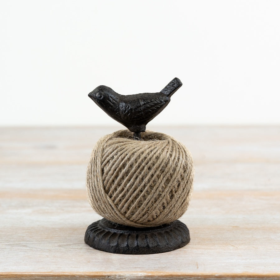 Cast Iron Bird Twine Holder + Twine, 12cm
