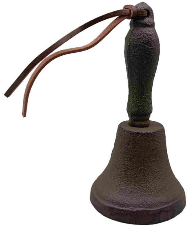 Rustic Cast Iron Dinner Bell – 13cm Brown Vintage Wall Bell, Farmhouse Home Décor Accent