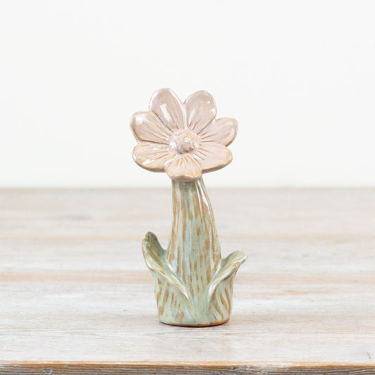 Pink Flower Ornament 11.8cm – Decorative Floral Accent with Green Stem, Cute Spring Home Decor Display Piece