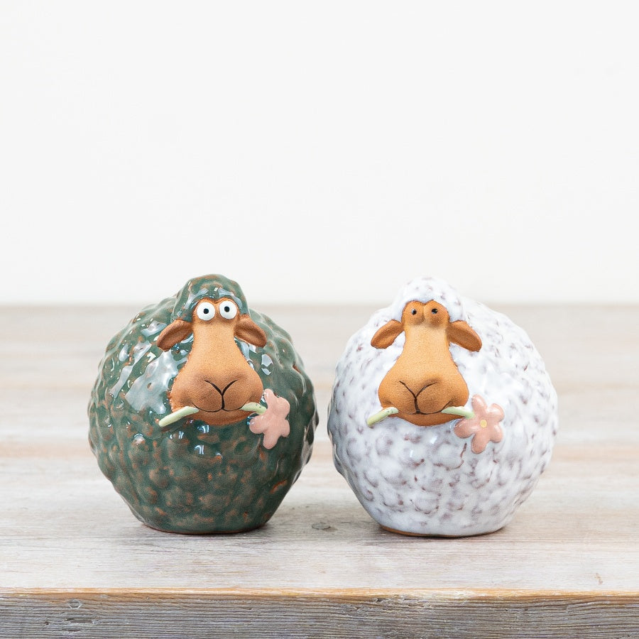 Green Sheep Ornament 8.3cm – Cute Farm Animal Decorative Figurine