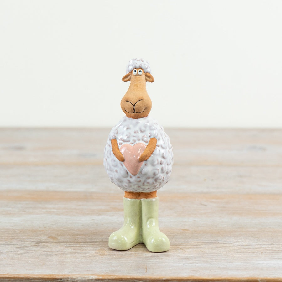 Sheep in Wellies Ornament 15.2cm – Spring Easter Sheep Figurine Décor
