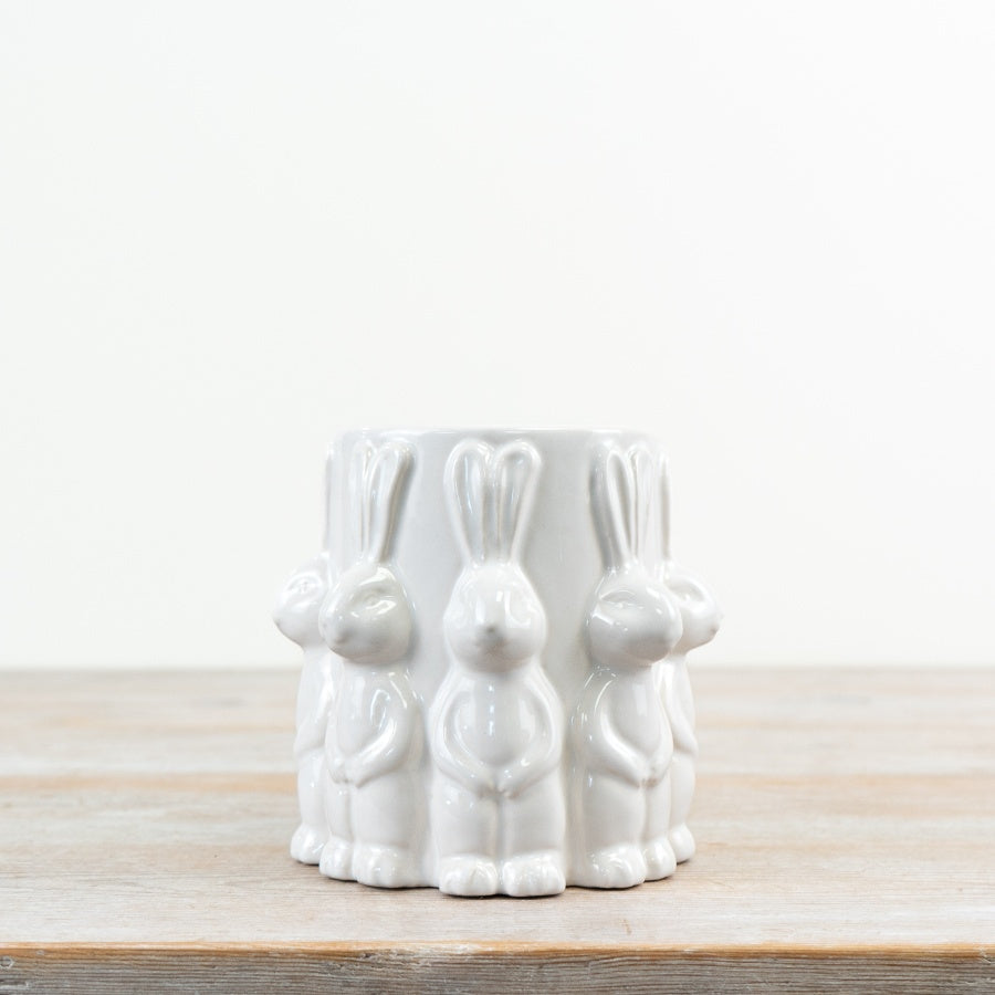 White Bunny Vase 13.7cm – Easter Rabbit Ceramic Vase for Spring Table Décor