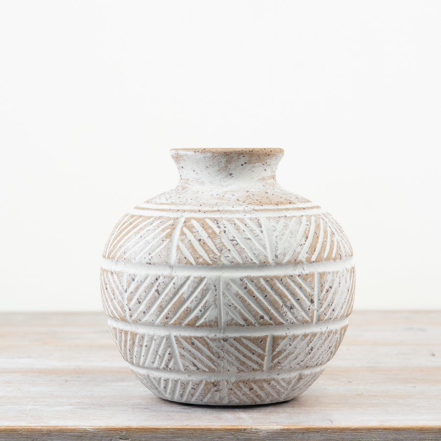 Jabari Textured Vase 19cm – Modern Organic Ceramic Vase, Earthy Neutral Decorative Piece for Home Styling