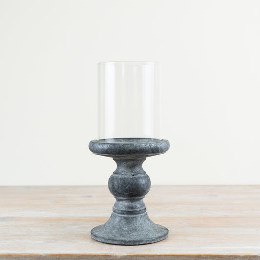 Cement Hurricane Candle Holder 31cm – Modern Concrete Lantern, Minimalist Home Décor