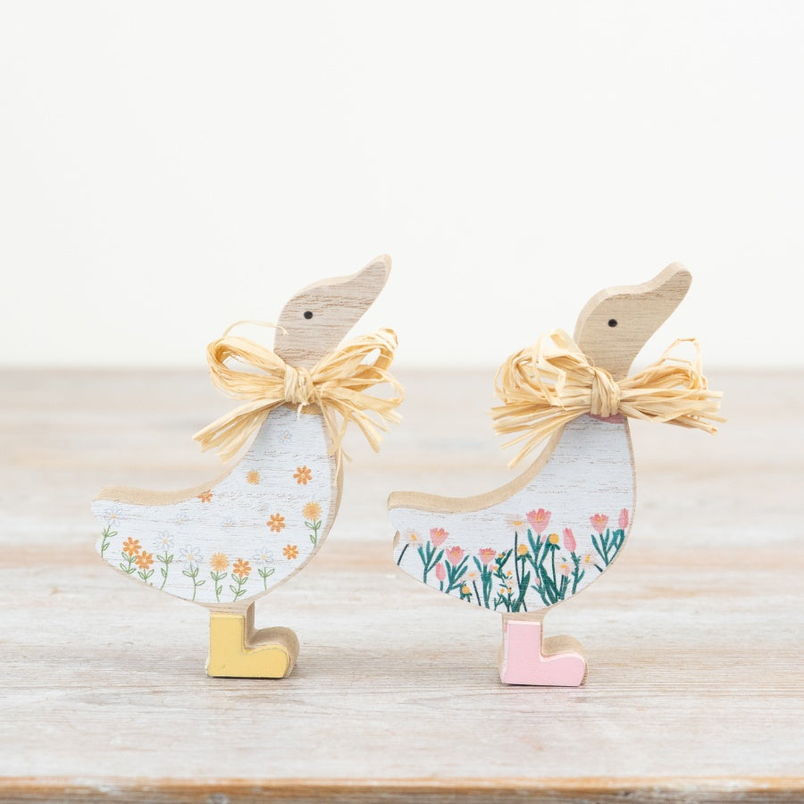 2/A Flower Design Duck Deco, 10cm