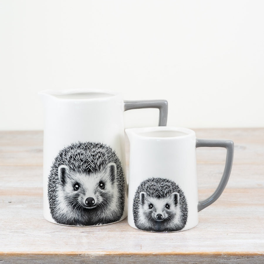 Glazed Hedgehog Jug – 15cm Rustic Farmhouse Ceramic, Whimsical Animal Design