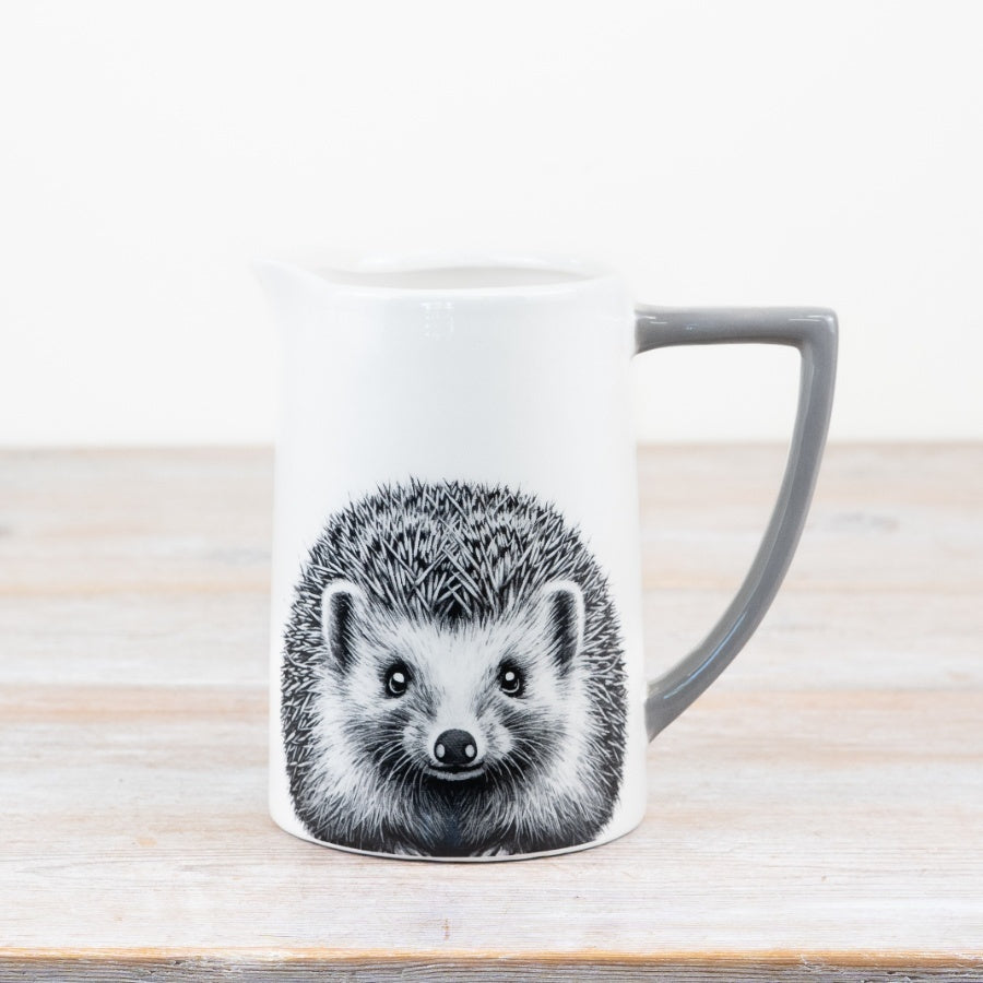 Glazed Hedgehog Jug – 15cm Rustic Farmhouse Ceramic, Whimsical Animal Design