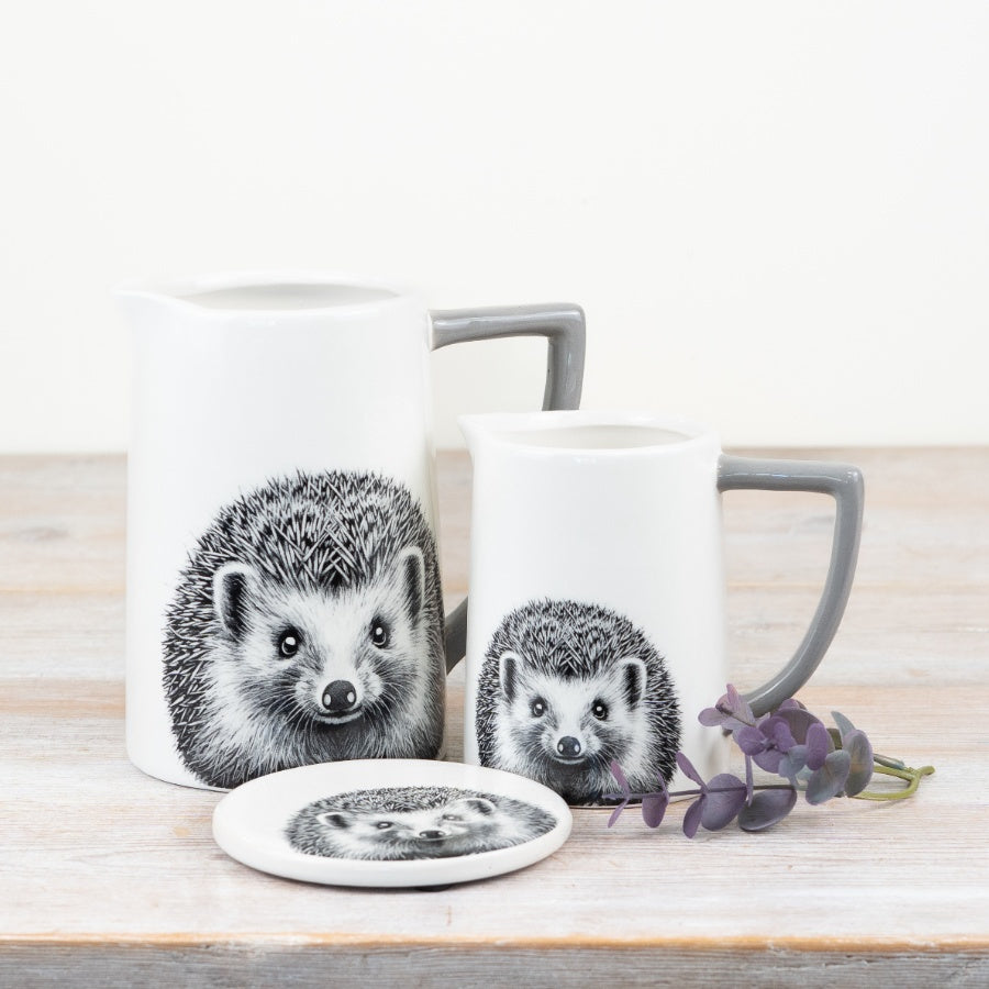 Glazed Hedgehog Jug – 11cm Rustic Farmhouse Ceramic, Whimsical Animal Design