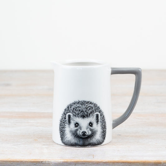 Glazed Hedgehog Jug – 11cm Rustic Farmhouse Ceramic, Whimsical Animal Design