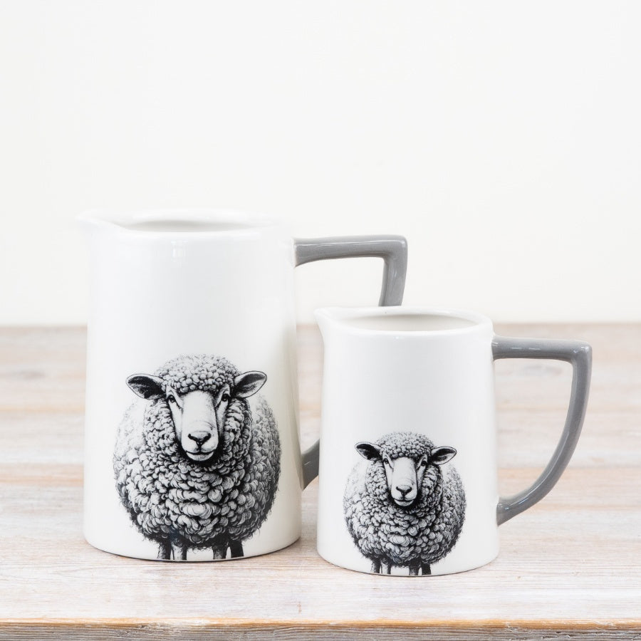 Glazed Sheep Jug – 15cm Rustic Farmhouse Ceramic, Whimsical Animal Design