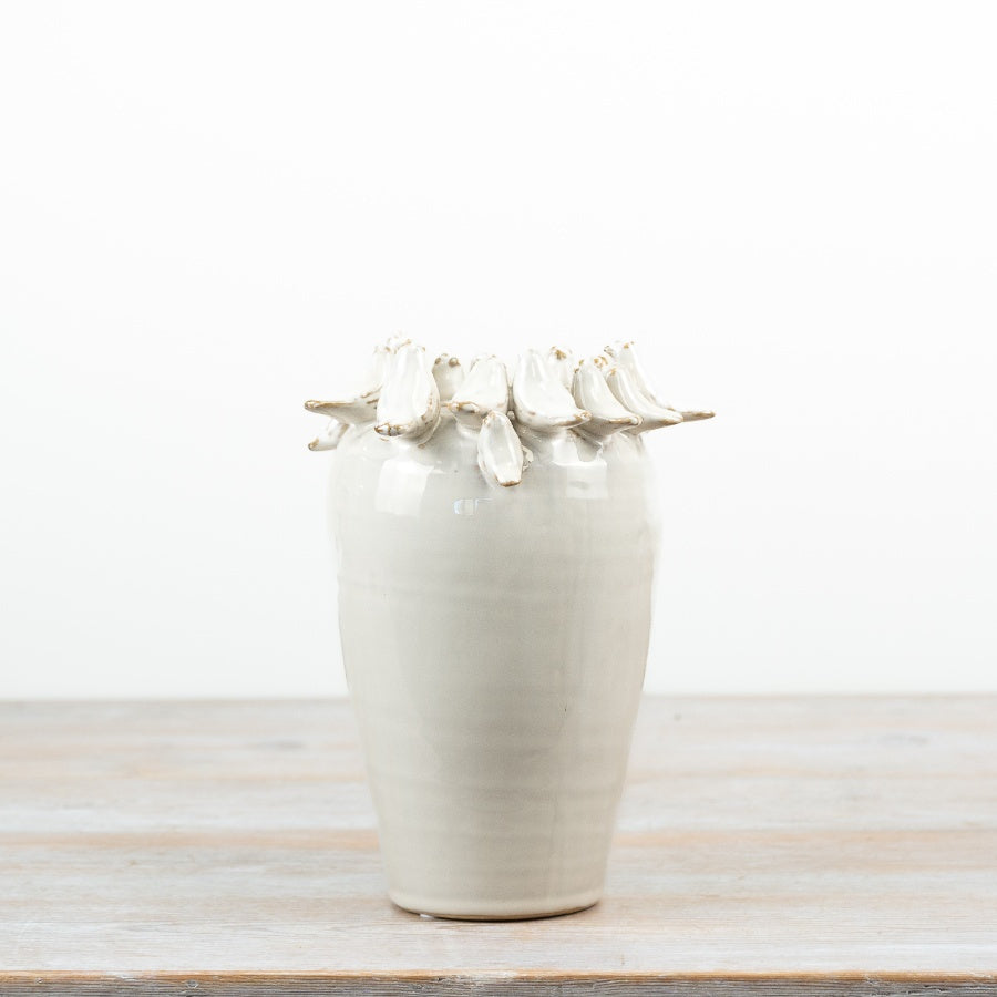 Ceramic Bird Vase 22cm – Decorative Floral Vase with Bird Motif, Rustic Farmhouse Home Décor Accent