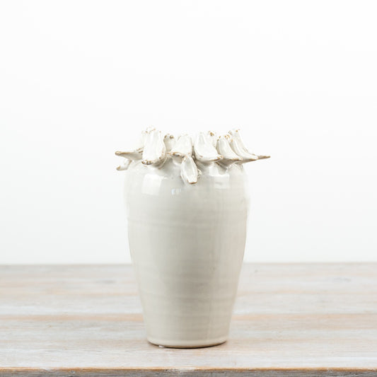 Ceramic Bird Vase 22cm – Decorative Floral Vase with Bird Motif, Rustic Farmhouse Home Décor Accent