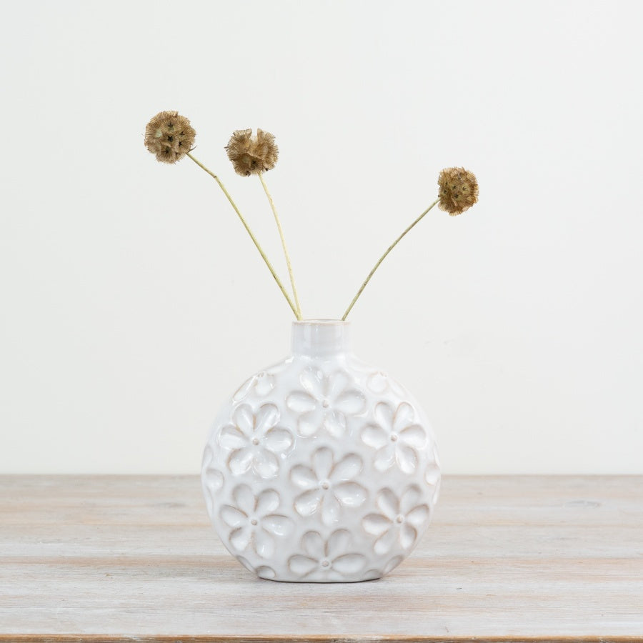 Short Neck Flower Vase 16cm – Clear Glass Vase with Curved Base, Elegant Home Décor Accent