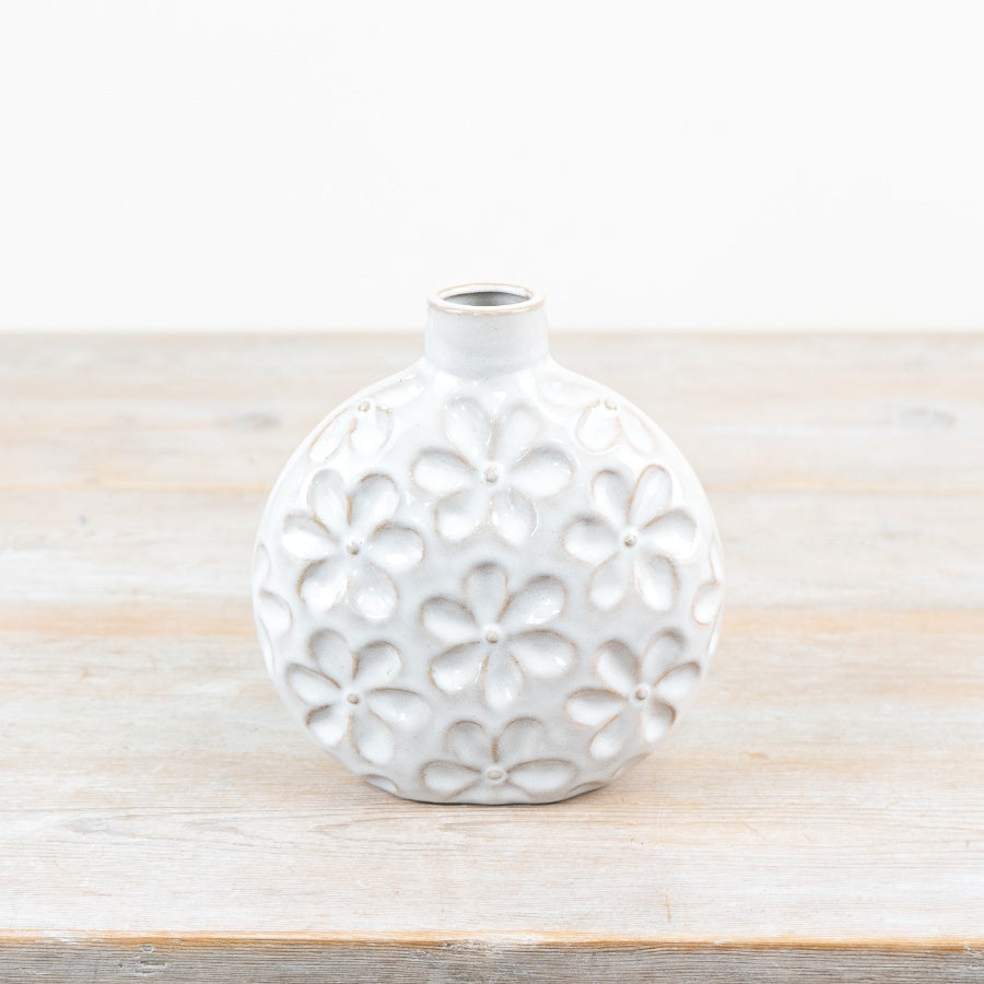 Short Neck Flower Vase 16cm – Clear Glass Vase with Curved Base, Elegant Home Décor Accent
