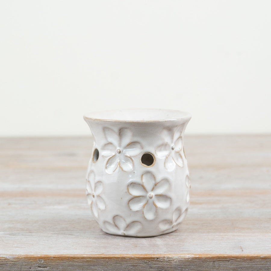 Flower Design Oil Burner 9.8cm – Elegant Ceramic Wax Melt Burner for Home Fragrance