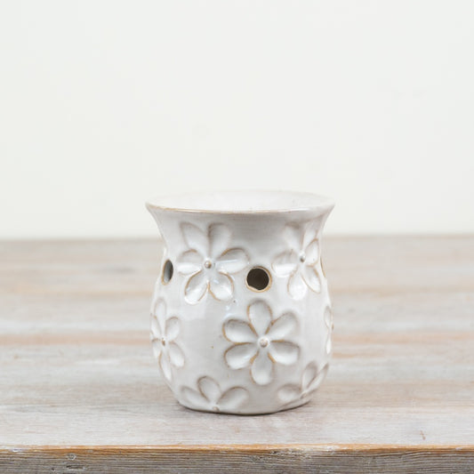 Flower Design Oil Burner 9.8cm – Elegant Ceramic Wax Melt Burner for Home Fragrance