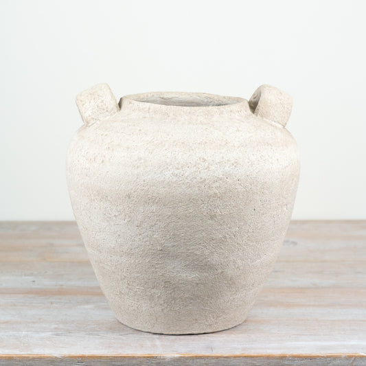 Lura Vase – 29cm Modern Rustic Cement Planter, Handcrafted Decorative Pot with Waterproof Seal