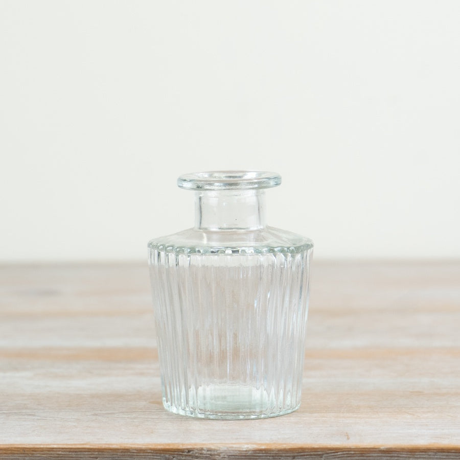 Ribbed Glass Vase, 10cm