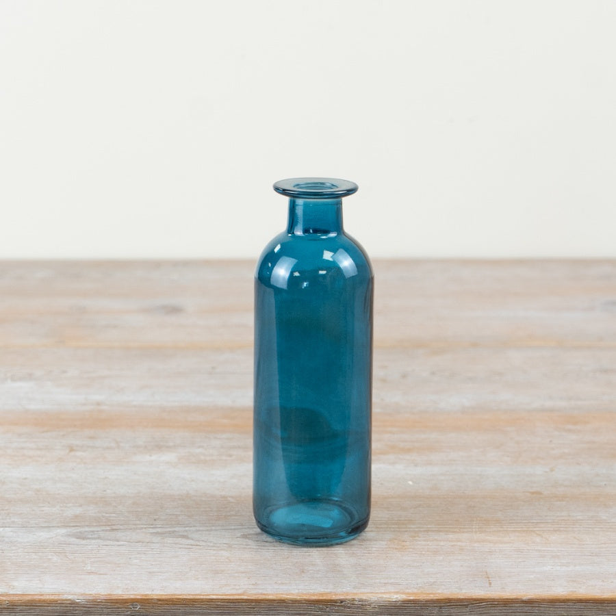 Blue Bottle Vase 16.5cm – Elegant Decorative Glass Vase for Flowers & Home Styling