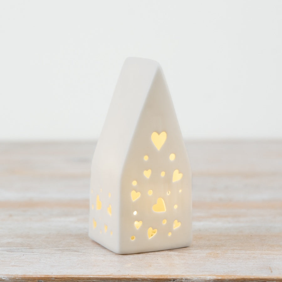 White Heart Cut out House, 13.6cm