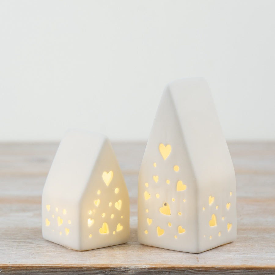 White Heart Cut out House, 13.6cm