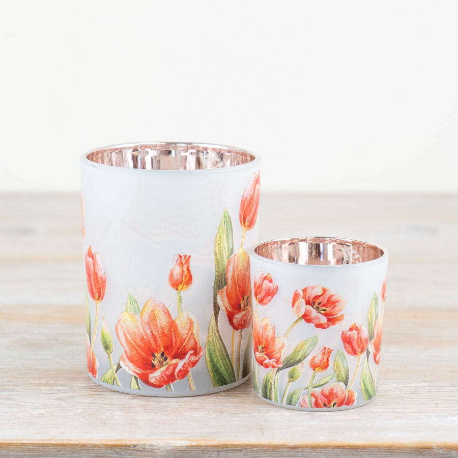Tulip Glass Candle Holder 12.5cm – Floral Tealight Holder, Elegant Decorative Lighting Accent for Home Styling