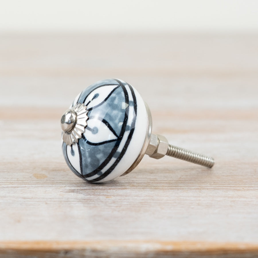 Blue Design Door knob, 4cm x 7cm