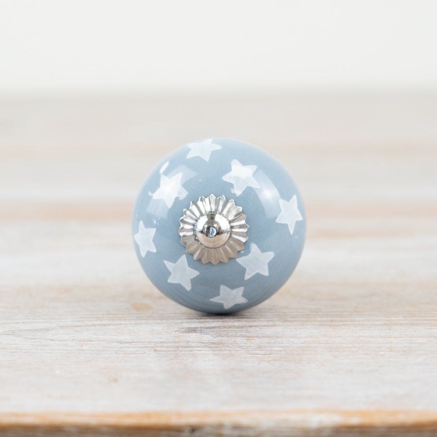 Silver Star Knobs, 4cm x 7cm