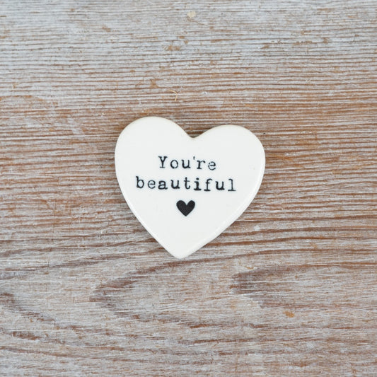 Youre Beautiful Pocket Token 4.5cm – Sentimental Keepsake Gift Small Inspirational Love Token