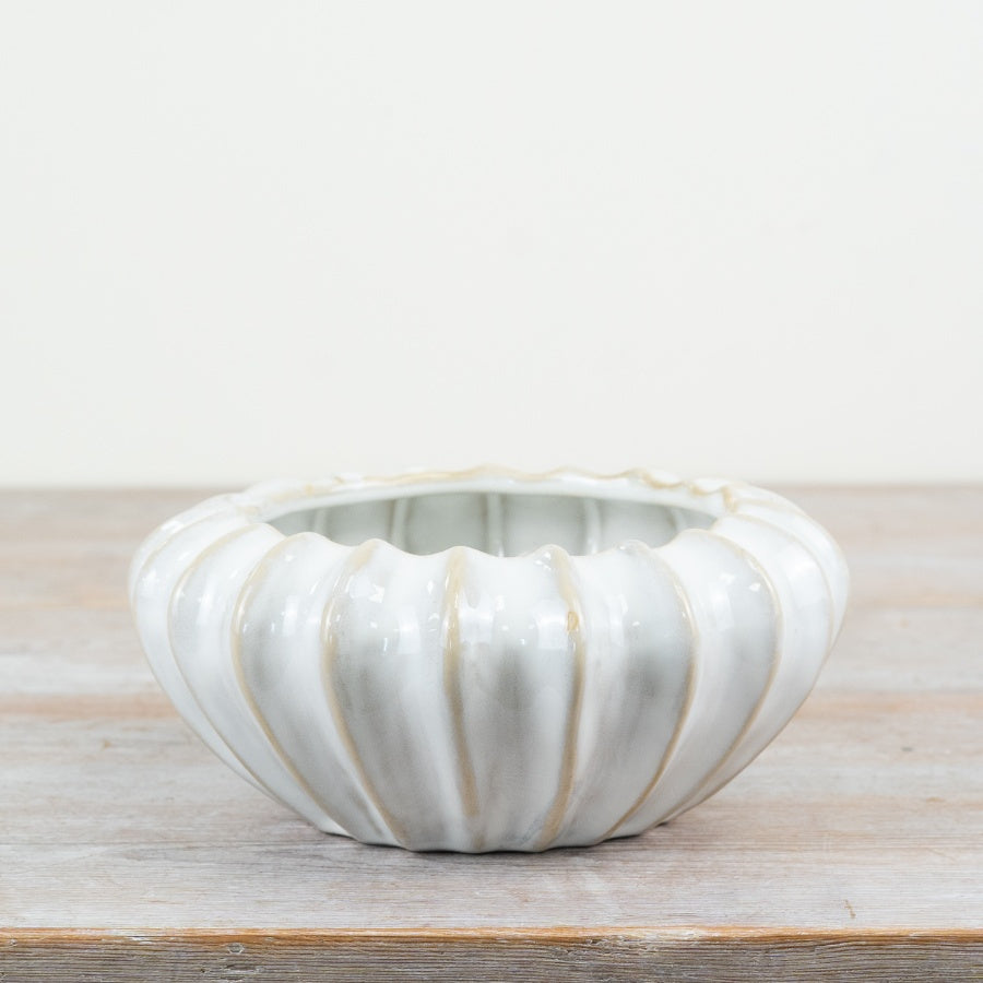 Mika Rustic Ceramic Pot 20cm – Stylish Decorative Planter with Glossy Finish