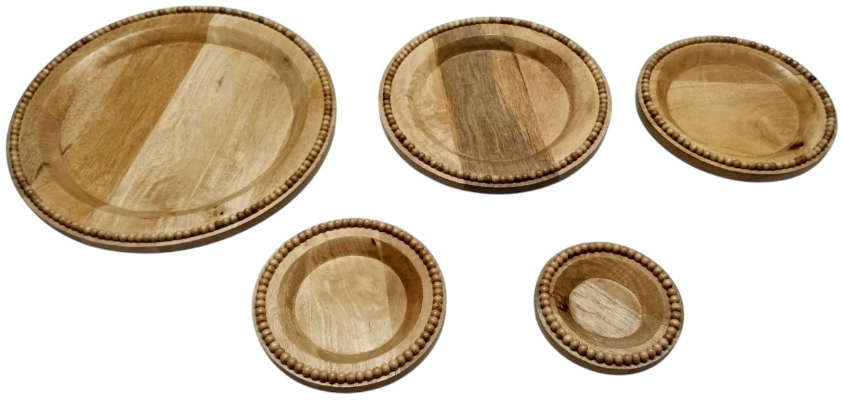 Round Wooden Plate, 30cm
