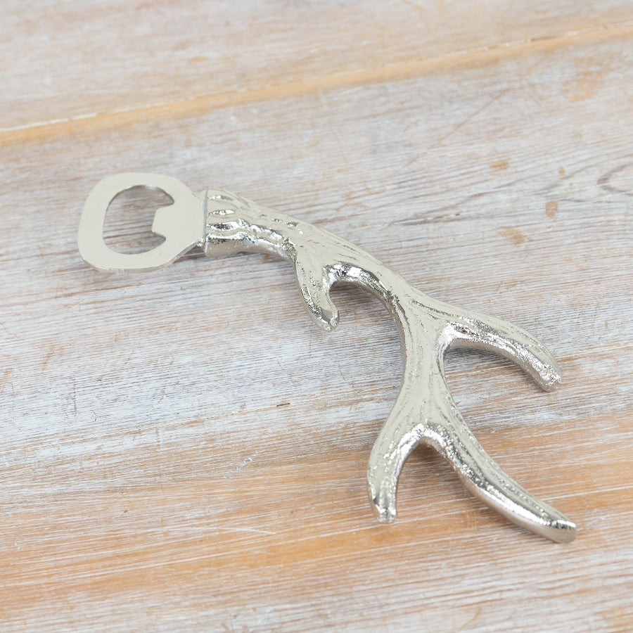Antler Bottle Opener 19cm – Rustic Metal Bottle Opener, Novelty Barware Tool for Kitchen & Home Bar