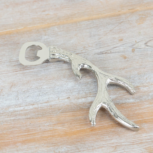 Antler Bottle Opener 19cm – Rustic Metal Bottle Opener, Novelty Barware Tool for Kitchen & Home Bar