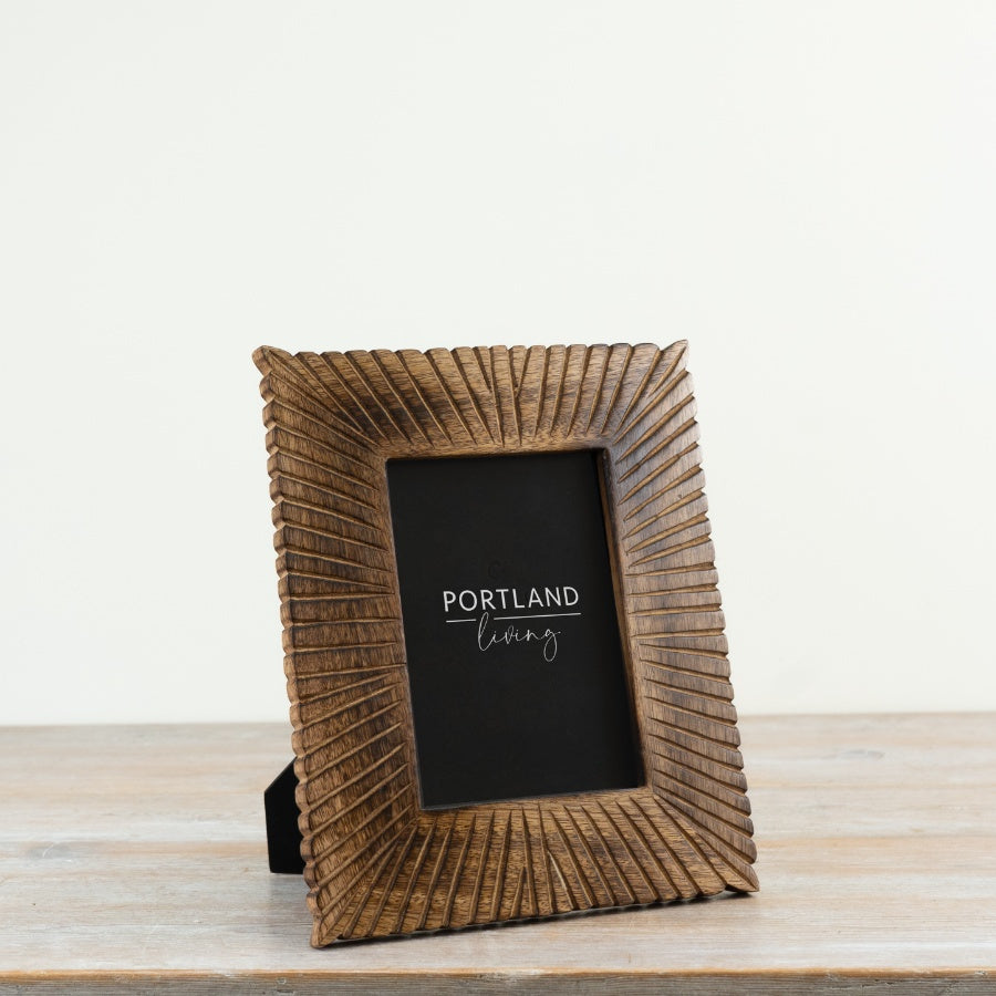 5x7 Wooden Photo Frame – Rustic Wood Picture Frame with Glass Front, Classic Home Decor for Shelf & Table Display