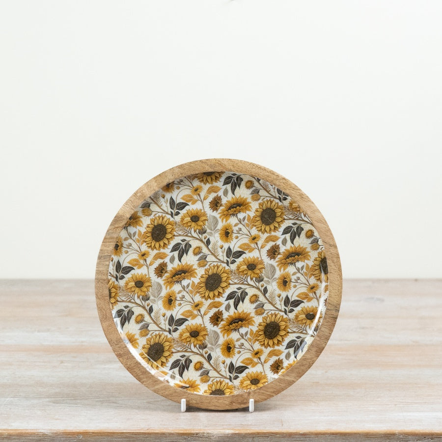 Sunflower Plate 20cm – Enamel Floral Serving Plate, Decorative Outdoor Dining Dish for Spring Home Decor