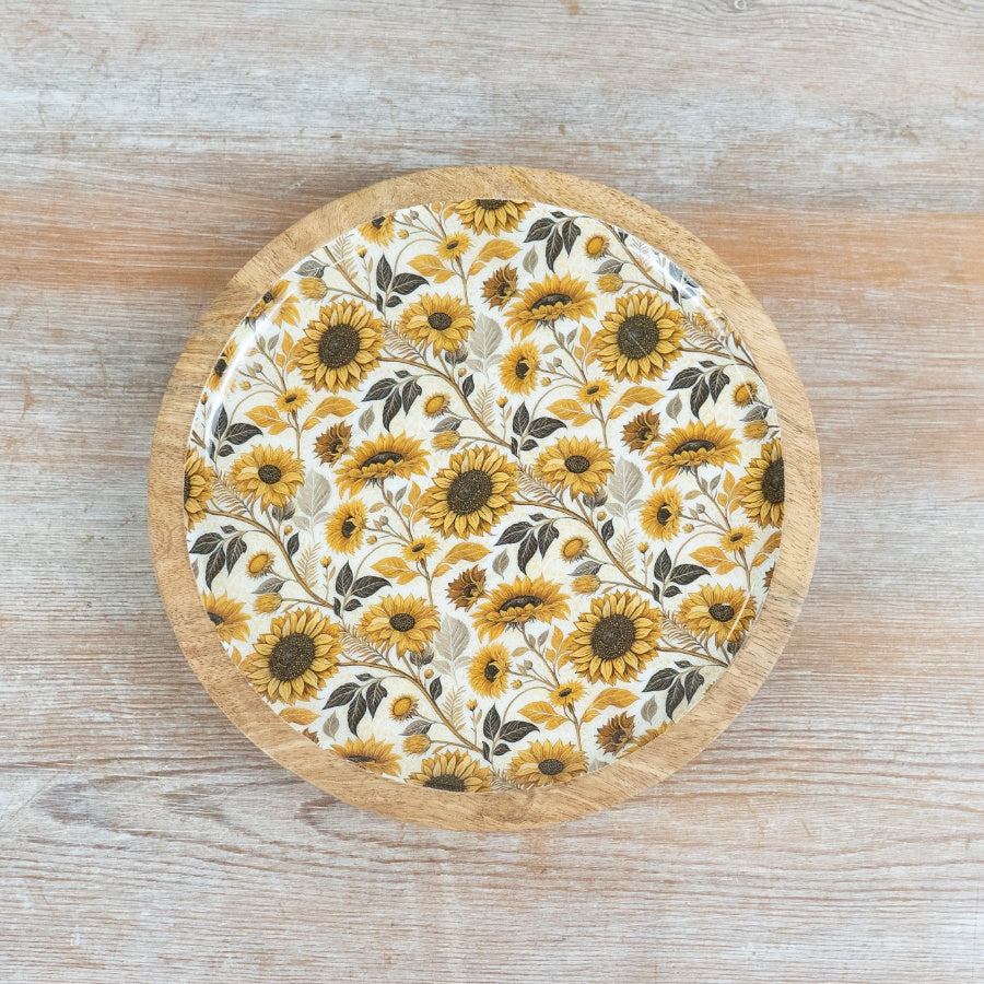 Sunflower Plate 20cm – Enamel Floral Serving Plate, Decorative Outdoor Dining Dish for Spring Home Decor